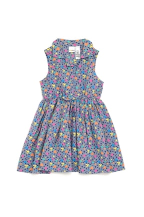 Hearts Girls Button Down Chambray Dress Toddler to Big Kid Sizes