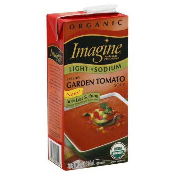 imagine foods organic creamy tomato soup 32 ounce 12 per case.
