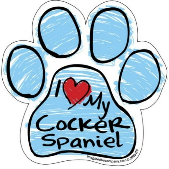 imagine this scribble paw magnet, cocker spaniel