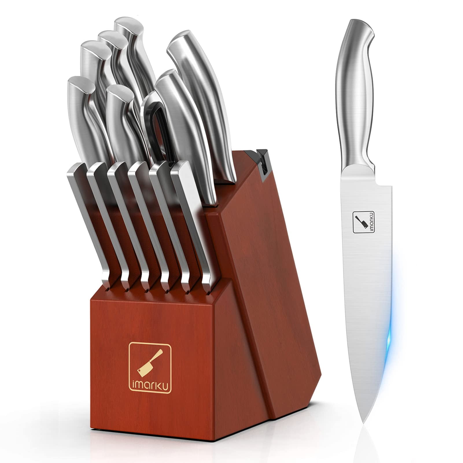 imarku 4.5-Inch Steak Knives Set of 6, German Carbon Stainless Serrated  Edge - IMARKU
