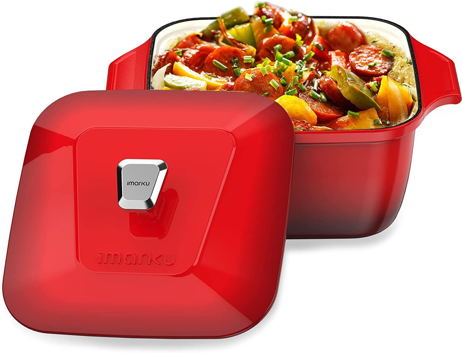 imarku 3.5Quart Enameled Cast Iron Dutch Oven Pot with Lid Nonstick