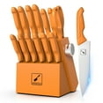 thumbnail image 1 of imarku Knife Set, Sharp Block Knife Set with Built-in Sharpener, Japanese Stainless Steel with Non-Slip Ergonomic Handle, Dishwasher Safe, Kitchen Gifts for Man Woman Burnt Orange, 1 of 11