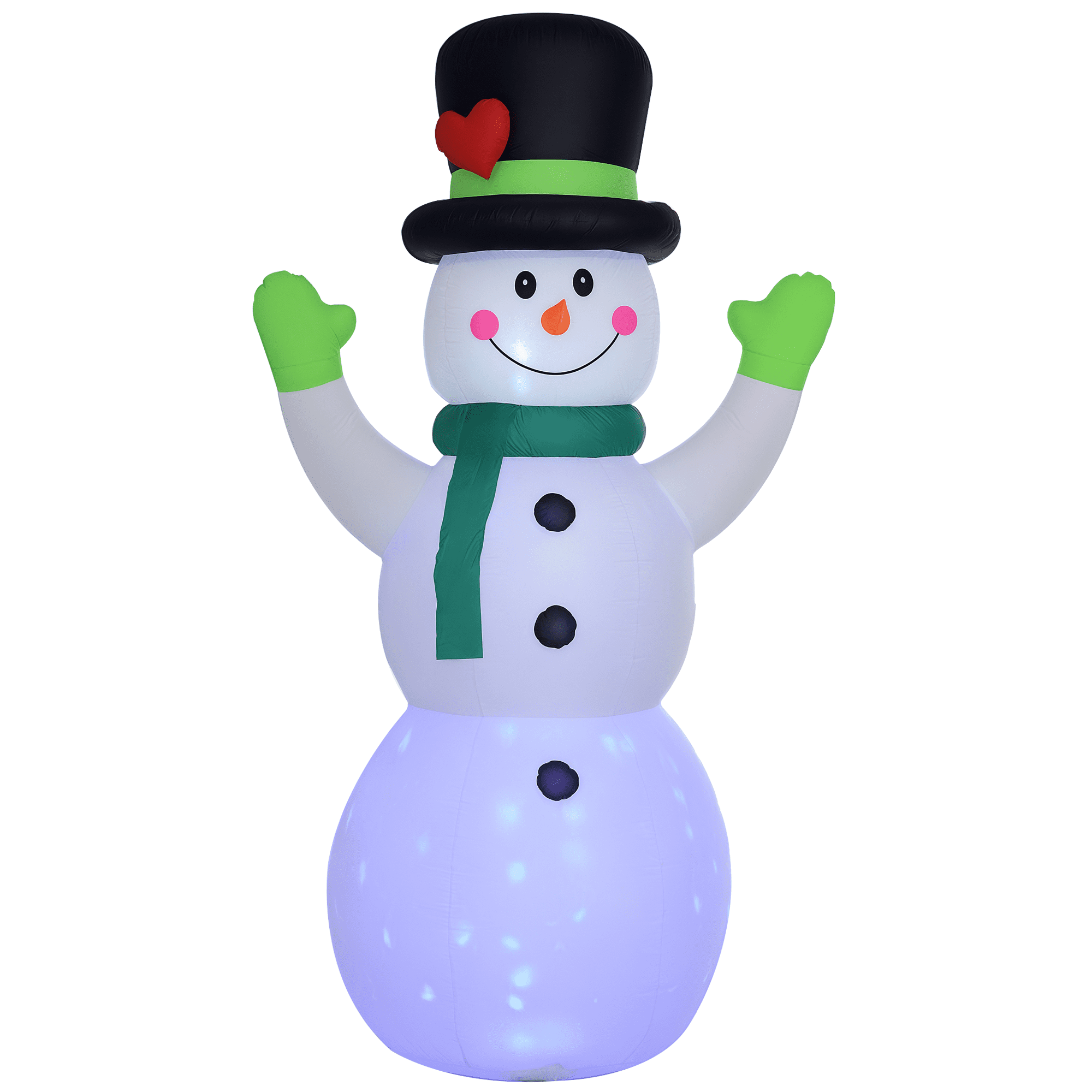 Snowman Head Inflatable imerelez 10FT Christmas Inflatables Cheerful Snowman in Black Hat ...