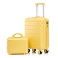 thumbnail image 1 of imerelez 14"/20" 2 pcs/set in ABS Spinner Wheel Luggage, with Combination Lock,14" Cosmetic Case (Yellow), 1 of 8