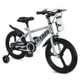 thumbnail image 1 of imerelez 18 Inch Kids Bike with Training Wheels,High Carbon Steel Frame & Magnesium Alloy Wheels,Night Glow Training Wheels,Adjustable Seat,Includes Water Bottle,for Ages 5-9,Gray, 1 of 9