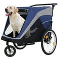 thumbnail image 1 of imerelez 2-in-1 Bike Trailer & Push Cart for Pets - Detachable Bike Hitch & Push Handle Included - Quick Release Wheel, Internal Leash, Storage Bag, Holds Pets Up to 100 lbs, 1 of 9