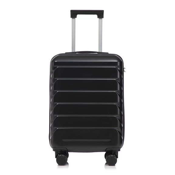 imerelez 20 Inch ABS Hard Shell Travel Checked Luggage - Scratch Resistant Surface Four Multi-Directional Wheels, With Combination Lock.(Black)