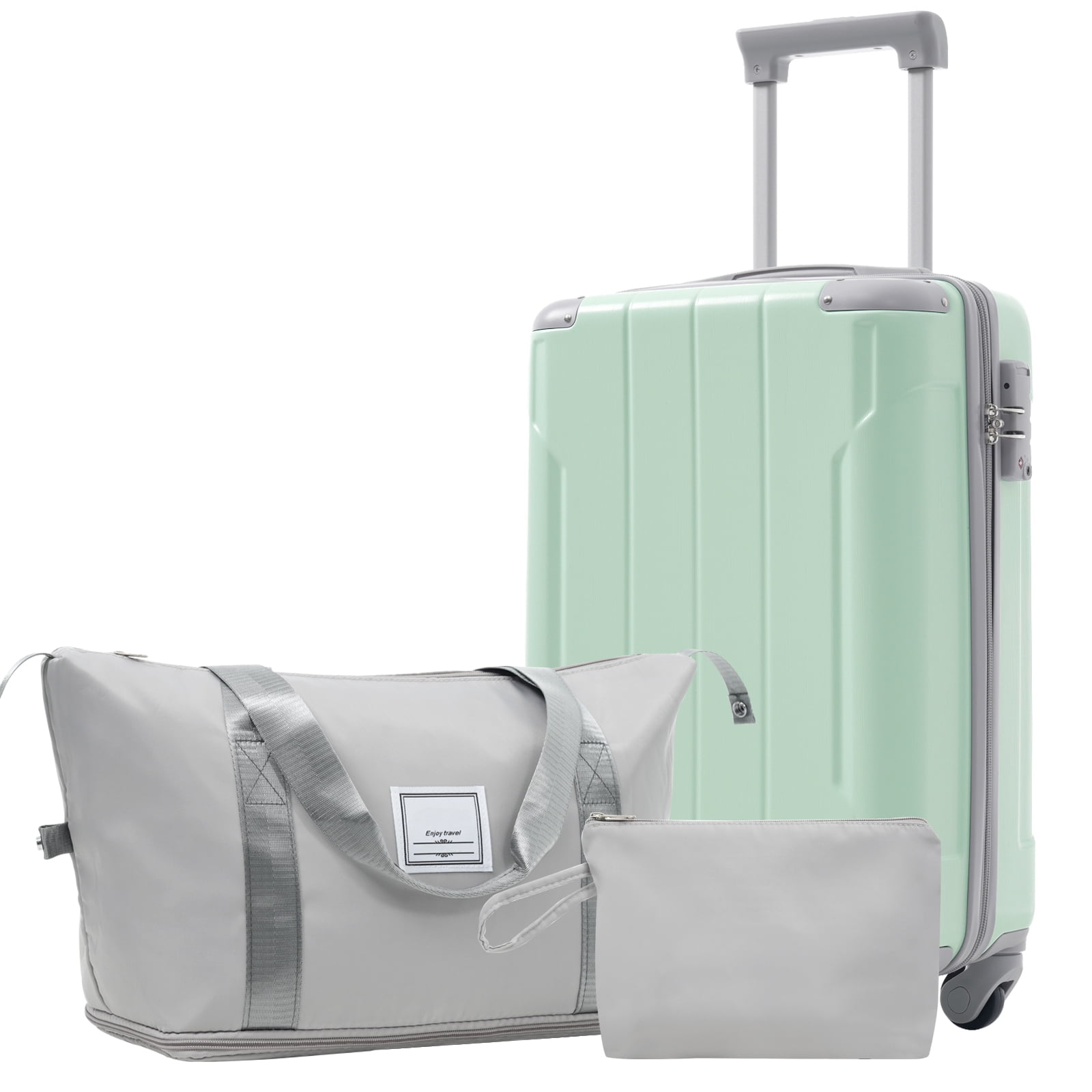 imerelez 20 Inch Carry On Luggage Set 3 Piece with Spinner Wheels, Lightweight Hardshell ABS Suitcase for Weedend Getaways, Business Travel