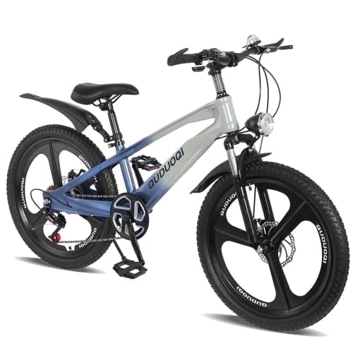 imerelez 20 Inch Mountain Bike for Ages 6-12 - 7-Speed Steel Frame, Dual Disc Brakes, 20x1.75" All-Terrain Tires, 4 Color Options,Blue