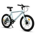 thumbnail image 1 of imerelez 20 Inch Kids Mountain Bike for Boys & Girls Ages 6-12 - 7-Speed Steel Frame, Dual Disc Brakes, 20x1.75" All-Terrain Tires, 4 Color Options,Silver, 1 of 13