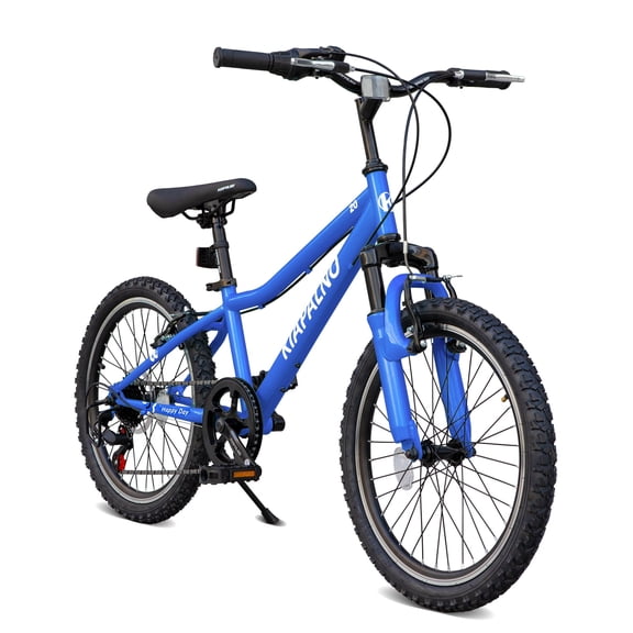 imerelez 20 Inch Mountain Bike for Young Riders - 7-Speed Dual Suspension, Disc Brakes, Fits 4'9"-5'2" , Blue