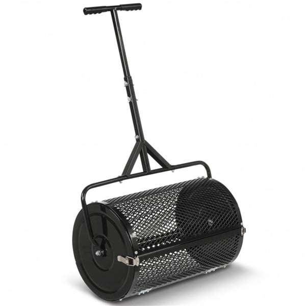 imerelez 24 Inch Compost and Peat Moss Spreader Roller - Top Soil, Sand, Manure, Mulch, Top Dressing Lawn and Garden Spreader