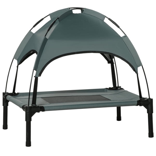 imerelez 24inch Outdoor Dog Bed, Elevated Pet Cot with Canopy, Portable for Camping or Beach, Durable Oxford Fabric, Extra Carrying Bag