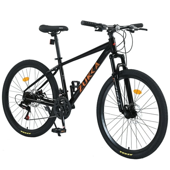 imerelez 26 Inch Mountain Bike for Adults 24 Speed - Steel Frame with Suspension Fork, Dual Disc Brakes, 26x1.95" All-Terrain Tires, 85% Pre-Assembled,Black