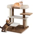thumbnail image 1 of imerelez 28 inch 2-in-1 Cat Stairs and Tree, 4-Tier Platform with Sisal Scratching Posts, Gray Pet Steps for Small & Senior Cats, Helps Reach Beds & Couches, Supports 33 lbs, 1 of 9