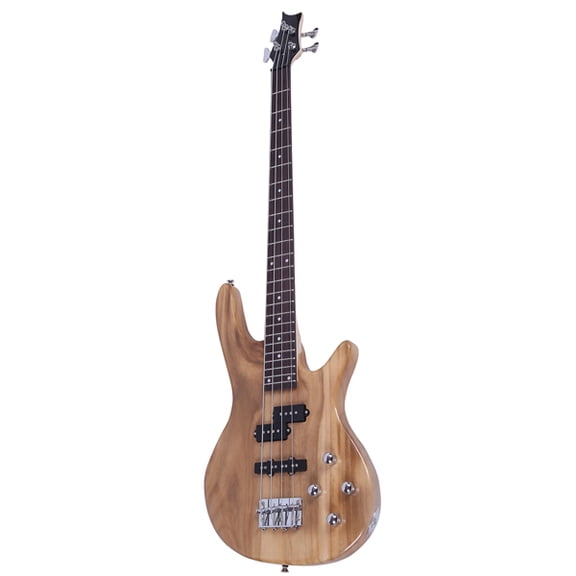 imerelez 4-String Bass Guitar Right Handed | 34" Scale Burlywood Finish | Basswood Body w/Rosewood Fingerboard | Power Cable & Wrench Tool Included