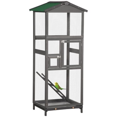 Picture of New 70” Large Outdoor Bird Aviary Weatherproof Wooden Indoor Bird Cage ...