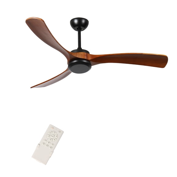 imerelez 72" Modern Metal & Wood Ceiling Fan with Remote Control - 6-Speed Reversible DC Motor, Timer for Indoor/Patio (No Light)