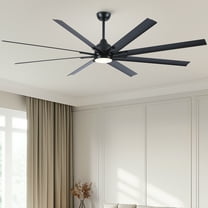 imerelez 94" Industrial Ceiling Fans with Lights, Large Ceiling Fan with 3CCT, 8 Reverisble Aluminum Blades, Quiet DC Motor, 6-Speed Remote, Indoor/Outdoor for Patios/Garage/Porch, Black