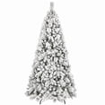 thumbnail image 1 of imerelez Artificial 7.5ft Flock Christmas Tree with 1252PVC/Hard Needle Mixed Branch Tips,Hinged Premium & Foldable Base for Indoor Holiday Decorating, 1 of 7