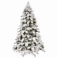 thumbnail image 1 of imerelez Artificial 8ft Flock LED-lit Christmas Tree with 1242PE/PVC Mixed Branch Tips,Hinged Premium & Foldable Base for Indoor Holiday Decorating, 1 of 7