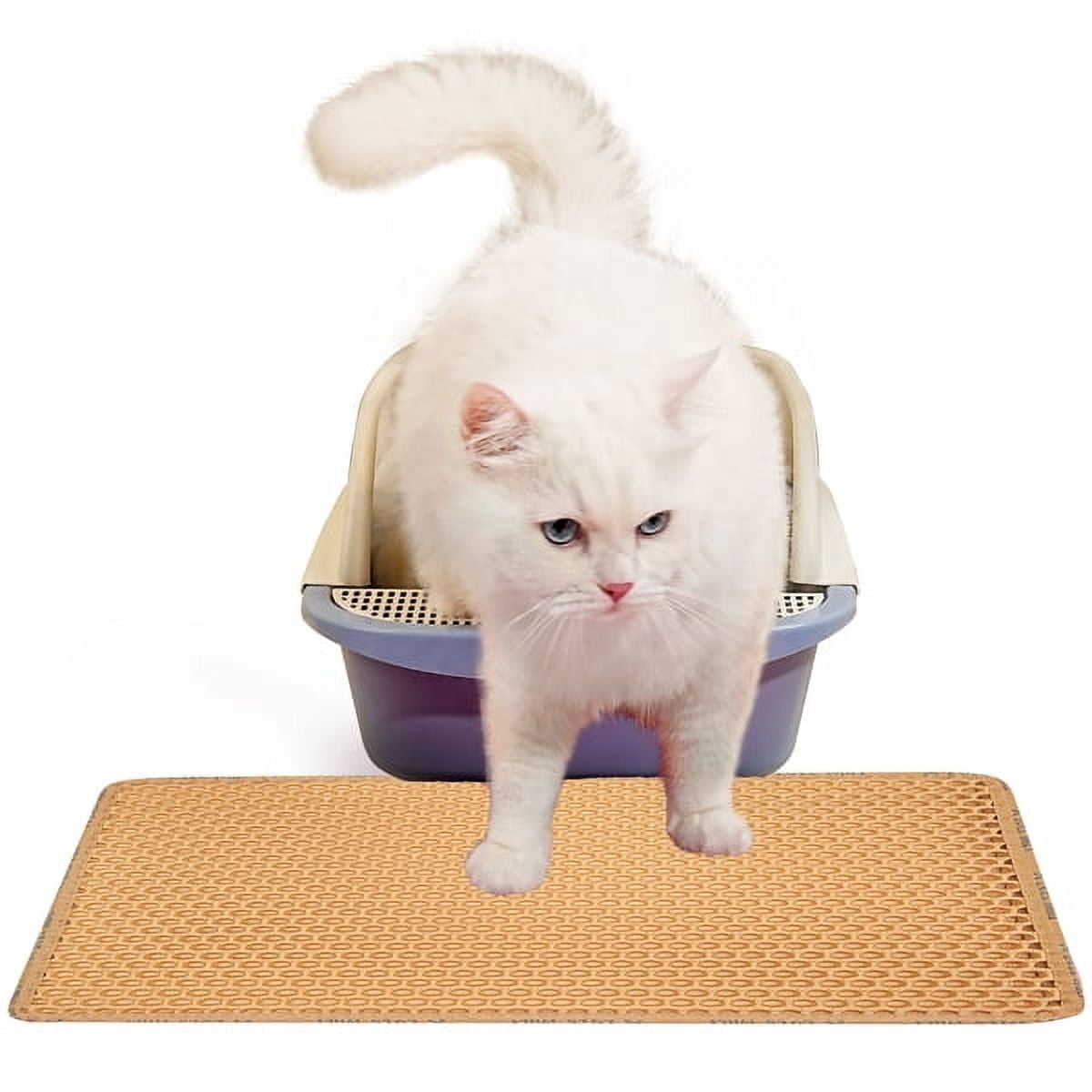imerelez Cat Litter Mat Double Layer Waterproof Urine Proof Trapping Mat 1 Pack 24x14 Inches