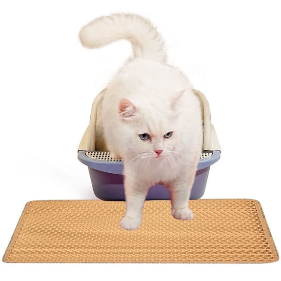 imerelez Cat Litter Mat Double Layer Waterproof Urine Proof Trapping Mat 1 Pack 24x14 Inches