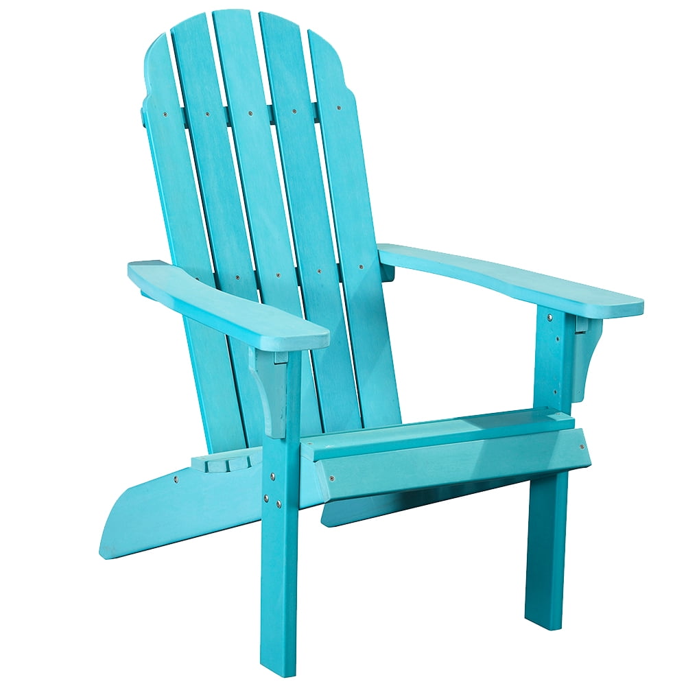 Aqua Blue Plastic Adirondack Chair with Arms