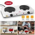 thumbnail image 1 of imerelez Cooking Electric Heating Plate, 2000W Double Burner Electric Hot Plate, 5-Temp Control Cast Iron Glass Stove, Compact for RV/Camping/Dorm w/US Plug​​, 1 of 8