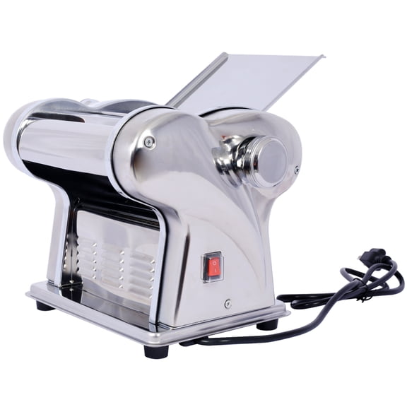 imerelez Electric Pasta Maker Noodle Maker Pasta Making Machine Dough Roller Cutter Thickness Adjustable Stainless Steel US 110V 135w 2 Blades Type 1.5mm round noodle+4mm flat noodle