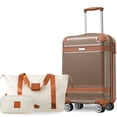 thumbnail image 1 of imerelez Hardshell Luggage Set 3-Piece, 20 Inch Carry-On Suitcase with Spinner Wheels TSA Lock, Lightweight Durable ABS for Travel Business, Copper Color, 1 of 8
