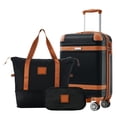 thumbnail image 1 of imerelez Hardshell Luggage Set 3-Piece, 20 Inch Carry-On Suitcase with Spinner Wheels TSA Lock, Lightweight Durable ABS for Travel Business, Black, 1 of 8
