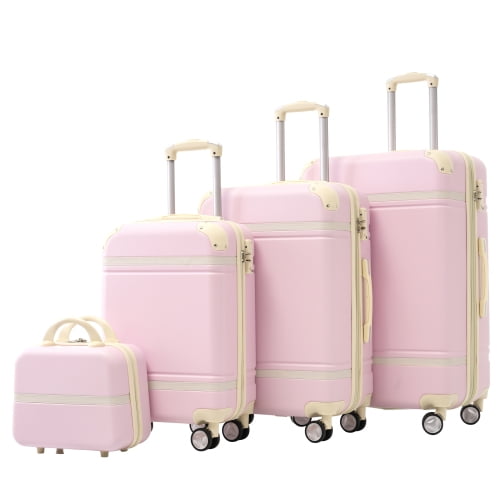 imerelez Hardshell Luggage Sets 4 Pieces 20"+24"+28" Luggages and Cosmetic Case Spinner Suitcase with TSA Lock Lightweight