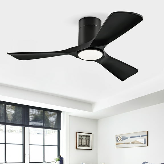 imerelez Hot sales Ceiling Fan with Lights 42 Inch Flush Mount Ceiling Fan with Remote Control, ABS Blades Modern Outdoor Ceiling Fans for Bedroom/Farmhouse/Patio/Indoor, Quiet DC Motor