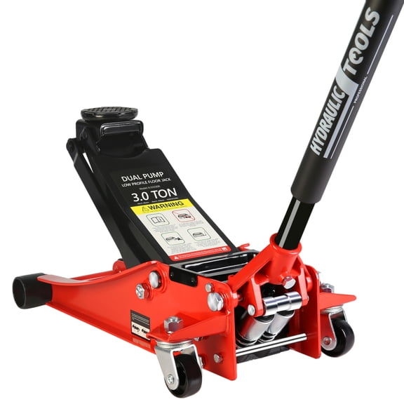 imerelez Hydraulic Low Profile and Steel Racing Floor Jack with Dual Piston Quick Lift Pump,3 Ton (6600 lb) Capacity, Lifting range 3.3"-18.5"