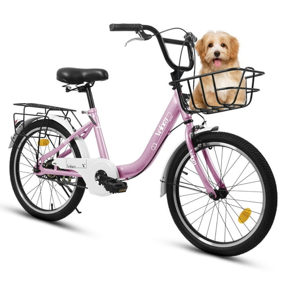 imerelez Kids Bike 20 Inch for Boys Girls Ages 6-12, Single-Speed with Dual V-Brake & Coaster Brakes, Lightweight Steel Frame, Multiple Colors (Pink/Green/Purple/White)