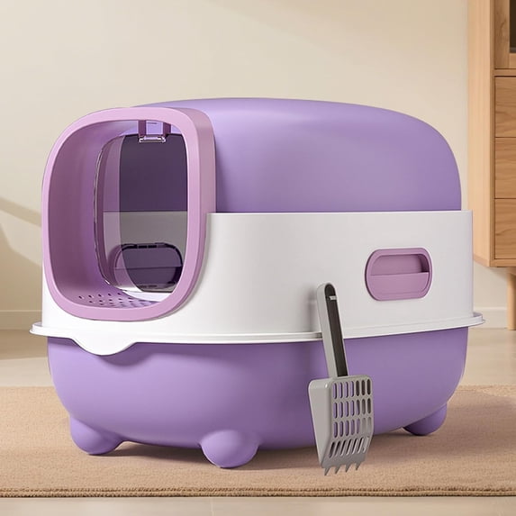 imerelez Large Cat Litter Box for Indoor Cats Kitty Litter Box,Tool-Free Assembly,Multi Cat Litter Box