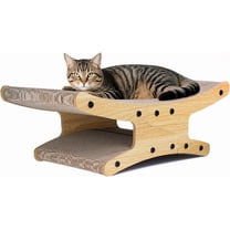 imerelez Large Cat Scratcher Bed, 2 Tiers Reversible Scratching Board for Indoor Cats,Durable Cardboard Cat Scratcher for Cat Lounge Hammock