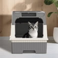 thumbnail image 1 of imerelez Magic Cube Intelligent Cat Litter Box with Automatic Cleaning, Silent Self-Cleaning Litter Box for Multi-Cat Families, Gray, 1 of 6