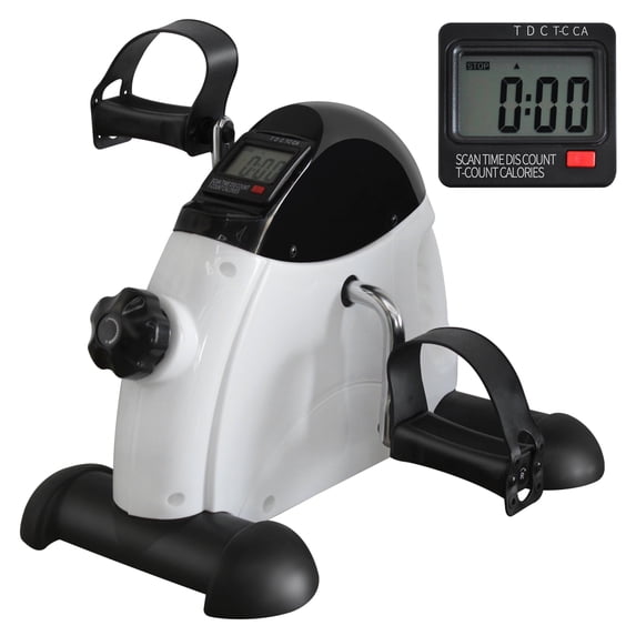imerelez Mini Exercise Bike, Elder Bike Pedal Exerciser Under Desk Bike Pedal Exerciser with LCD Screen Displays, 240 lbs Exercise Peddler
