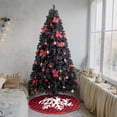 thumbnail image 1 of imerelez Modern Black Christmas Tree 7.5ft - Pre-lit with 350 Warm LEDs, Includes Red Ornaments & Skirt, 1200 Branch Tips, Remote Control for Contemporary Holiday Display, 1 of 9
