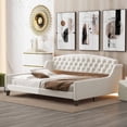 thumbnail image 1 of imerelez Modern Luxury Tufted Button Daybed, Full, Beige, 1 of 9
