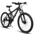 thumbnail image 1 of imerelez Mountain Bike 27.5 Inch for Teens & Adults, 21-Speed Full Suspension with Disc Brakes, Durable Steel Frame Fits Heights 5'4"-5'9", Ideal for Trail Riding & Outdoor Adventures,Black, 1 of 7