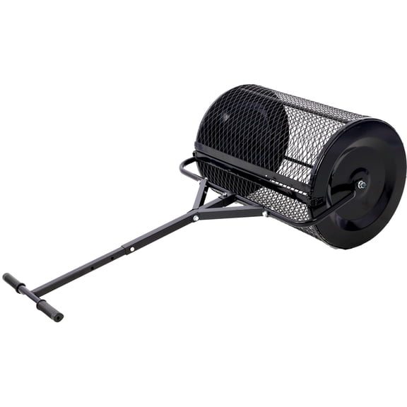 imerelez Peat Moss Spreader 24inch,Compost Spreader Metal Mesh,T shaped Handle for planting seeding,Lawn and Garden Care Manure Spreaders Roller ,heavy duty