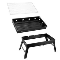 imerelez Portable Charcoal Grill,17" Folding Portable BBQ Charcoal Grill Compact Tabletop Mini Smoker Small BBQ Grill Outdoor for Travel Backyard Picnic Beach