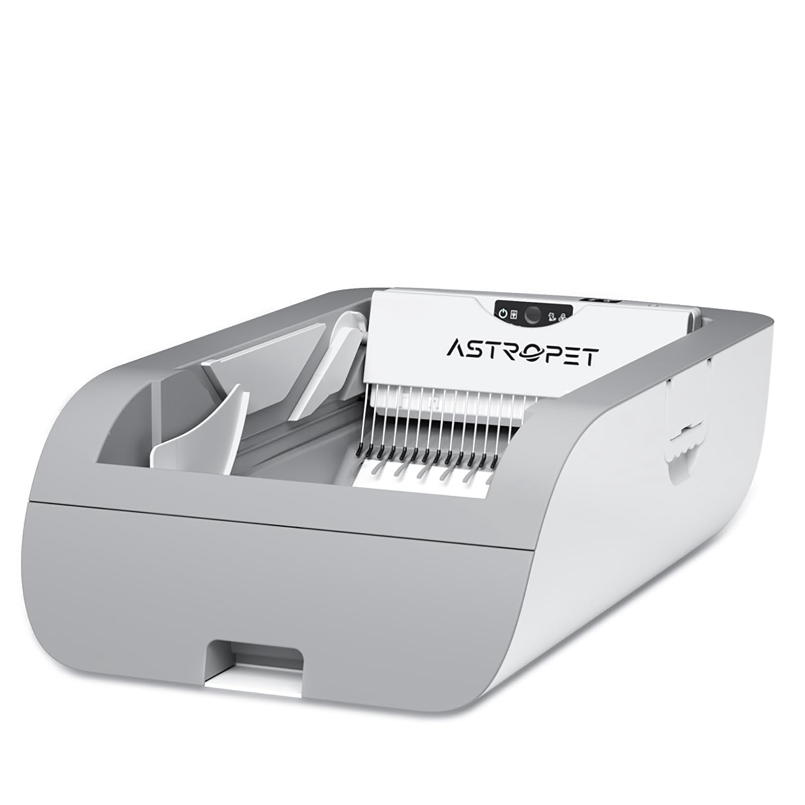 imerelez Smart Cat Litter Box – Wide Opening Auto-Clean Design for Large Cats (71-90lbs), ABS Material, WiFi/App Control, LED Display, Cream White