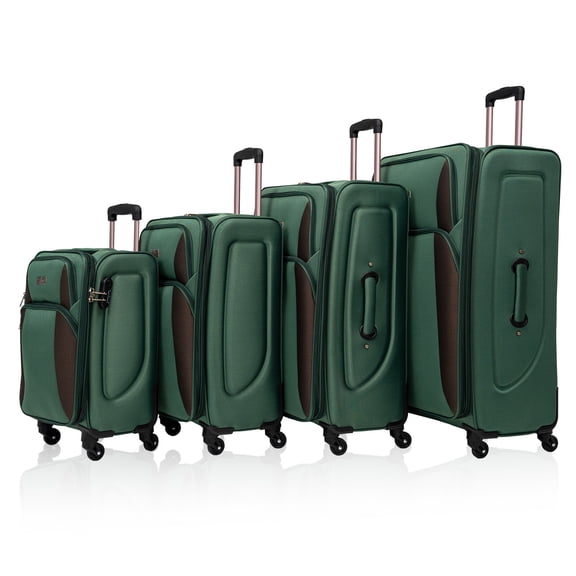 imerelez SoftshellLuggage Expandable 4 Piece Set Suitcase Softside Lightweight Luggage Travel Set