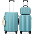 thumbnail image 1 of imerelez Suitcase Set: 3-Piece Luggage Set, Durable Hardshell ABS Suitcase with Spinner Wheels, TSA Lock, Side Hooks, Lightweight Carry-On & Checked Luggage, 1 of 8