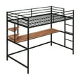 thumbnail image 1 of imerelez Twin Metal Loft Bed with Desk and Shelve,Black, 1 of 9