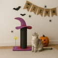 thumbnail image 1 of imerelez Wizard Wooden Hat Cat Scratching Post with Spring Ball Toy for Indoor Cats, Spooky Cat Scratcher, Purple, 1 of 8